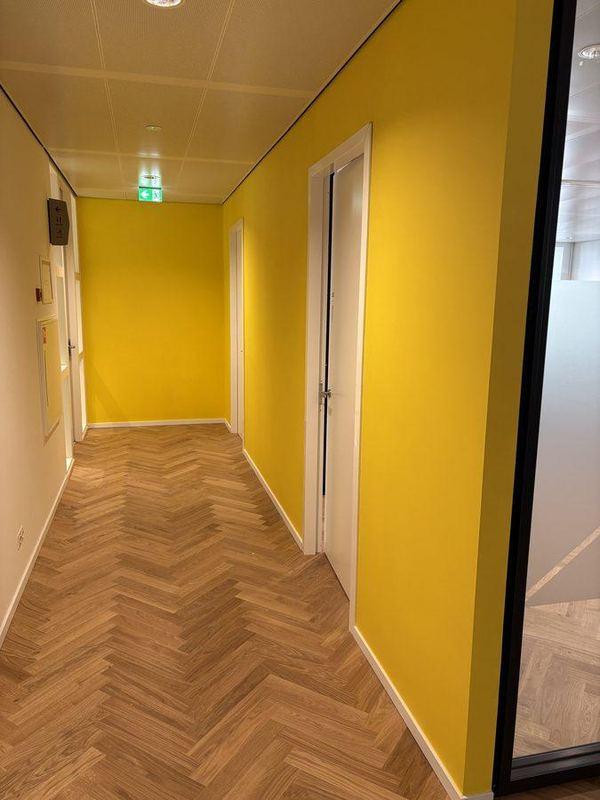 Kantoor schilderwerk Amsterdam gele wanden
