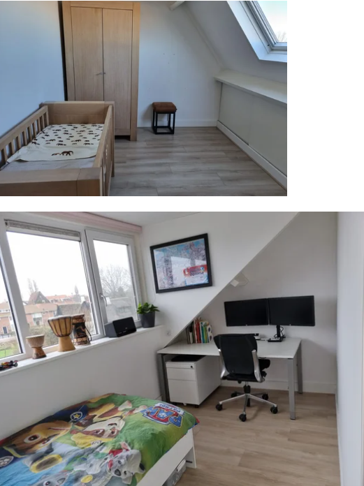 Open zolder gesplitst in 2 slaapkamers Halfweg